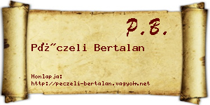 Péczeli Bertalan névjegykártya