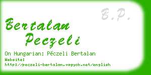 bertalan peczeli business card